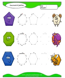 Geometrik Şekiller Çalışma Sayfaları